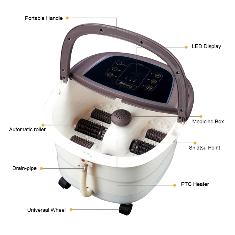 Máquina massageadora automática para banho de spa para pés JD-618 com rolos de massagem rotativos